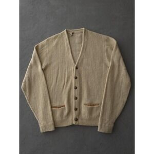 Vintage 1960s Beige Puritan Sportswear Wool Blend Cardigan Sweater M